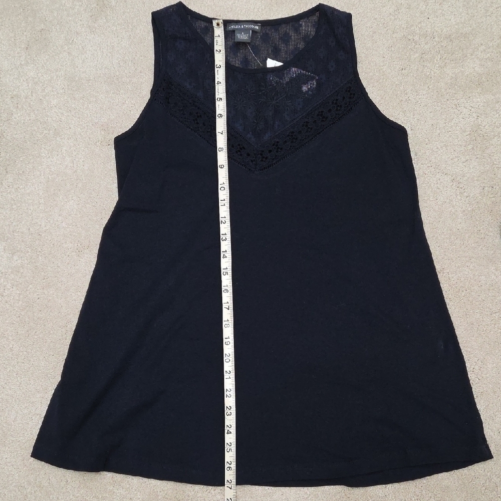 Chelsea & Theodore Black Lace Tank Top